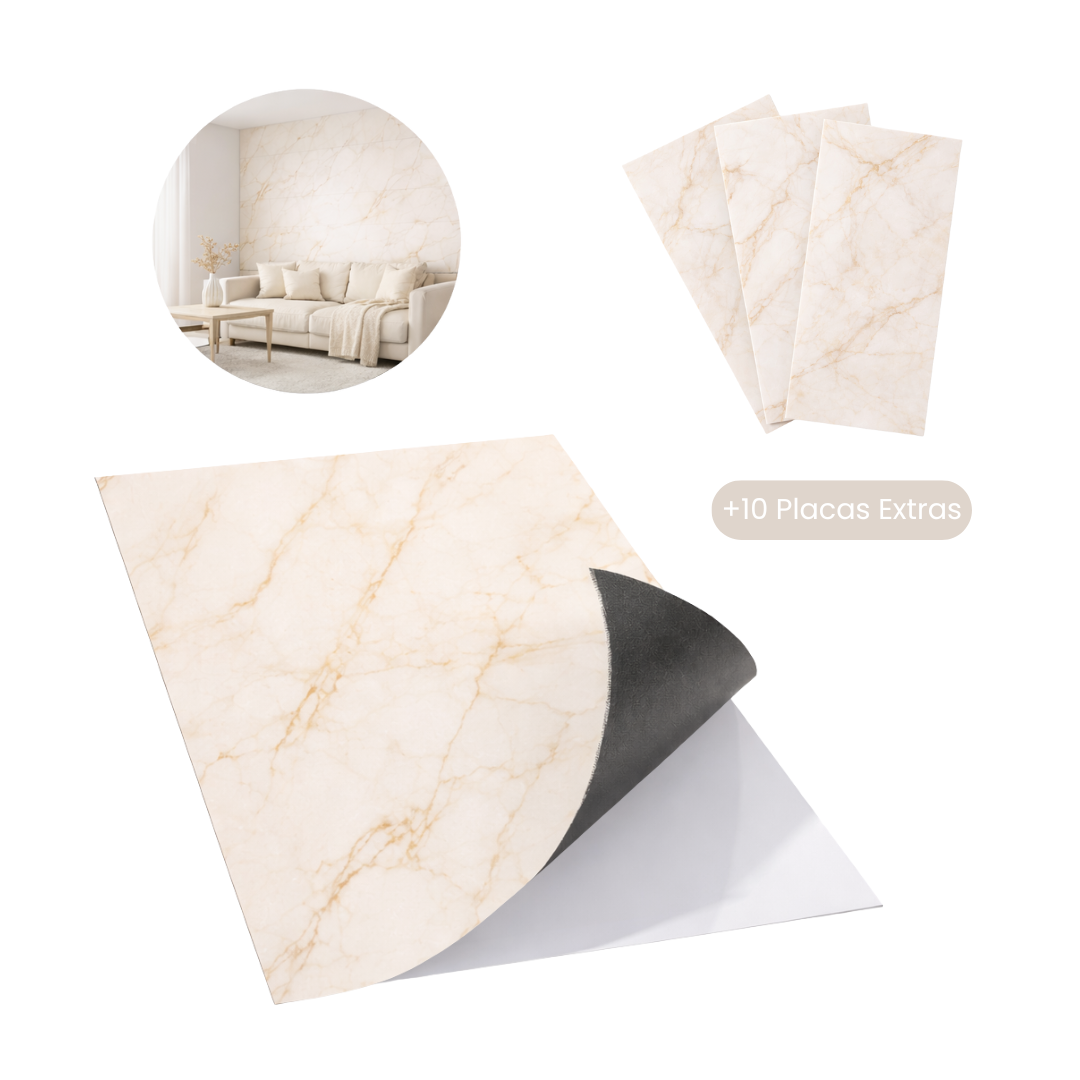 Kit Placas Auto Colante - Mármorea + Placas Extras