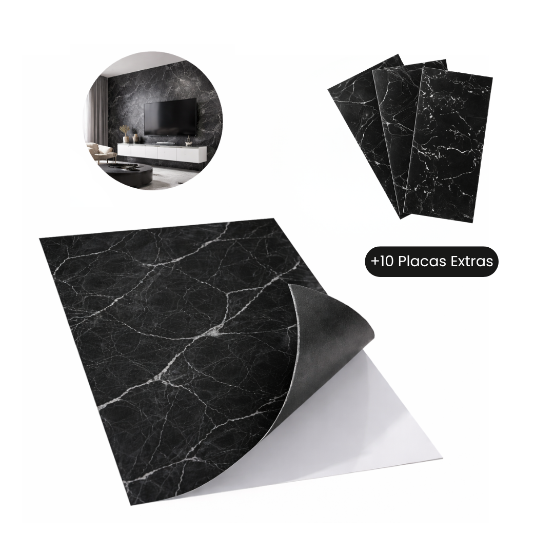 Kit Placas Auto Colante - Mármorea + Placas Extras